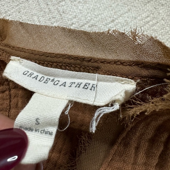 Grade & Gather Cinnamon Brown Gauze Romper S - Picture 7 of 10